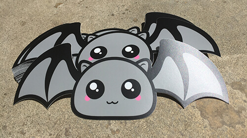 light grey battycharms bat bumper sticker