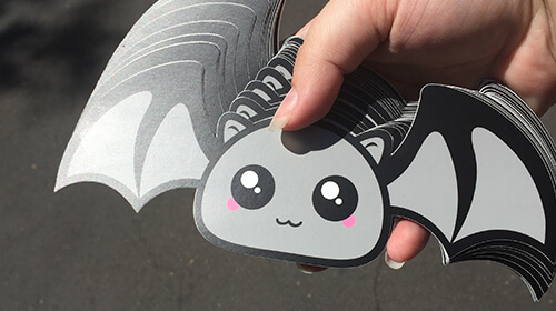 light grey battycharms bat bumper sticker