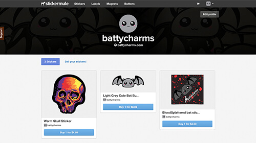 battycharms is on stickermule marketplace