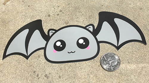 light grey battycharms bat bumper sticker