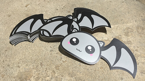 light grey battycharms bat bumper sticker