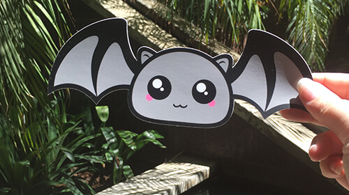 light grey battycharms bat bumper sticker